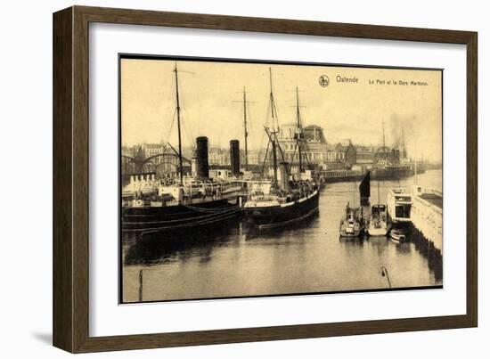 Ostende Westflandern, Le Port Et La Gare Maritime-null-Framed Giclee Print