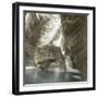 Osteno (Italy), Inside of the Cave, on Lake Lugano, Circa 1890-Leon, Levy et Fils-Framed Photographic Print