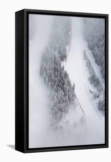 Osterfelder, Kandahar Ski Slope, Winter, Morning Fog, Snow-Frank Fleischmann-Framed Stretched Canvas