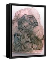 Ostracon Fragment, Cheetah, Bird and Monkey, Egypt Artist: Unknown-Unknown-Framed Stretched Canvas