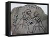 Ostrakon Showing Fight Scene, New Kingdom-null-Framed Stretched Canvas