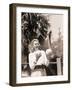 Ostrich behind Woman Holding its Eggs-Philip Gendreau-Framed Photographic Print