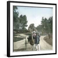 Ostrich-Drawn Carriage, Paris, Zoological Garden, Circa 1890-Leon, Levy et Fils-Framed Photographic Print