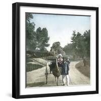 Ostrich-Drawn Carriage, Paris, Zoological Garden, Circa 1890-Leon, Levy et Fils-Framed Photographic Print