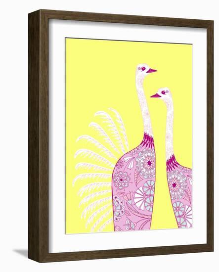 Ostrich Girls-null-Framed Giclee Print