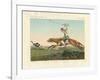 Ostrich Hunting-null-Framed Giclee Print