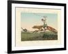 Ostrich Hunting-null-Framed Giclee Print