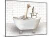 Ostrich In Bathtub-Matthew Piotrowicz-Mounted Art Print