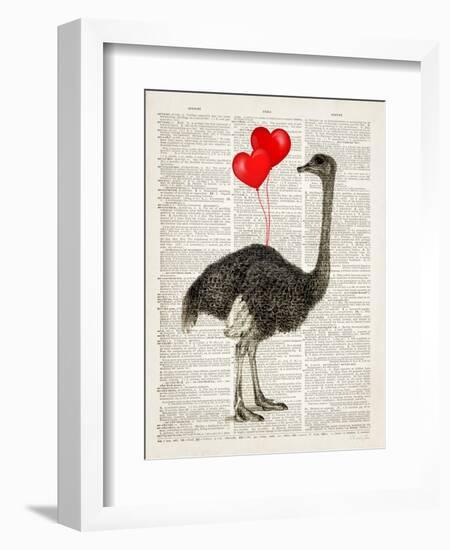 Ostrich In Love-Christopher James-Framed Art Print