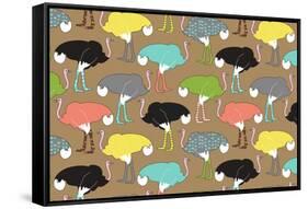 Ostrich Socks-Joanne Paynter Design-Framed Stretched Canvas