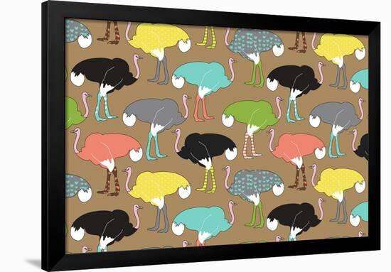 Ostrich Socks-Joanne Paynter Design-Framed Giclee Print