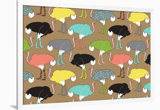 Ostrich Socks-Joanne Paynter Design-Framed Giclee Print