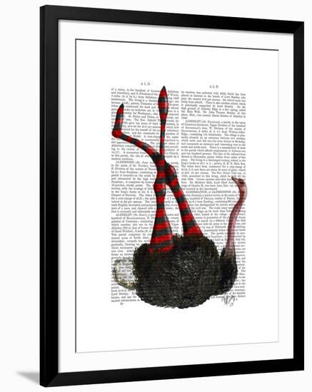 Ostrich with Striped Leggings-Fab Funky-Framed Art Print
