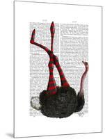 Ostrich with Striped Leggings-Fab Funky-Mounted Art Print