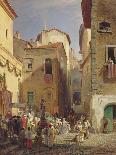 Market Square at the Amalfi Coast, 1876-Oswald Achenbach-Giclee Print