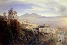 A Neopolitan Cemetery with Vesuvius Beyond-Oswald Achenbach-Giclee Print