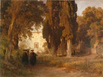 In the Garden of the Villa Borghese-Oswald Achenbach-Giclee Print