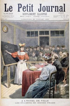 Young Girls Taking Exams in a Town Hall, France, 1895