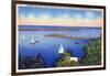 Oswego, New York - Lake Ontario View near NY State Naval Militia Grounds-Lantern Press-Framed Art Print