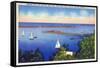 Oswego, New York - Lake Ontario View near NY State Naval Militia Grounds-Lantern Press-Framed Stretched Canvas