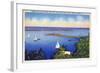 Oswego, New York - Lake Ontario View near NY State Naval Militia Grounds-Lantern Press-Framed Art Print