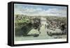 Oswego, New York - Panoramic Map-Lantern Press-Framed Stretched Canvas