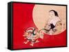 Otafuku and Demon-Zeshin Shibata-Framed Stretched Canvas