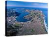 Otago Harbor and Otago Peninsula, Dunedin City, New Zealand-David Wall-Stretched Canvas