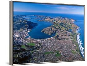 Otago Harbor and Otago Peninsula, Dunedin City, New Zealand-David Wall-Framed Photographic Print