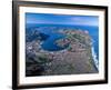 Otago Harbor and Otago Peninsula, Dunedin City, New Zealand-David Wall-Framed Photographic Print