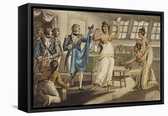 Otahitiano, Illustration from 'The Voyages of Captain Cook'-Isaac Robert Cruikshank-Framed Stretched Canvas