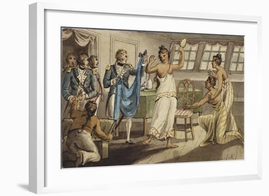 Otahitiano, Illustration from 'The Voyages of Captain Cook'-Isaac Robert Cruikshank-Framed Giclee Print