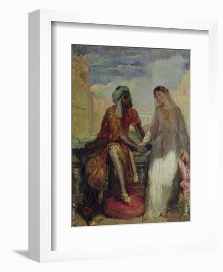 Othello and Desdemona in Venice, 1850-Theodore Chasseriau-Framed Giclee Print