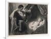 Othello Approaches the Sleeping Desdemona-Heinrich Hofmann-Framed Art Print