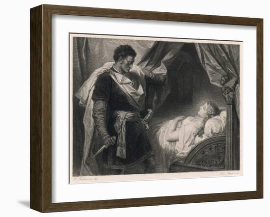 Othello Approaches the Sleeping Desdemona-Heinrich Hofmann-Framed Art Print