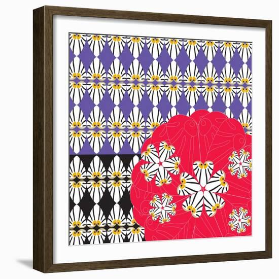 Otis Faces & Flowers-Belen Mena-Framed Giclee Print