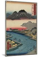 Otoko-Yama Mountain Seen from Hirakata, Kawachi Province, July 1853-Utagawa Hiroshige-Mounted Giclee Print