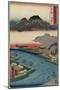 Otoko-Yama Mountain Seen from Hirakata, Kawachi Province, July 1853-Utagawa Hiroshige-Mounted Giclee Print