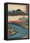 Otoko-Yama Mountain Seen from Hirakata, Kawachi Province, July 1853-Utagawa Hiroshige-Framed Stretched Canvas