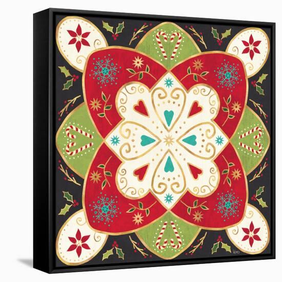 Otomi Holiday XI Black-Veronique Charron-Framed Stretched Canvas