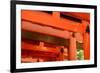 Otorii Partial Close-Up of Otorii in Fushimi Inari Taisha Shrine in Kyoto, Japan.-elwynn-Framed Photographic Print