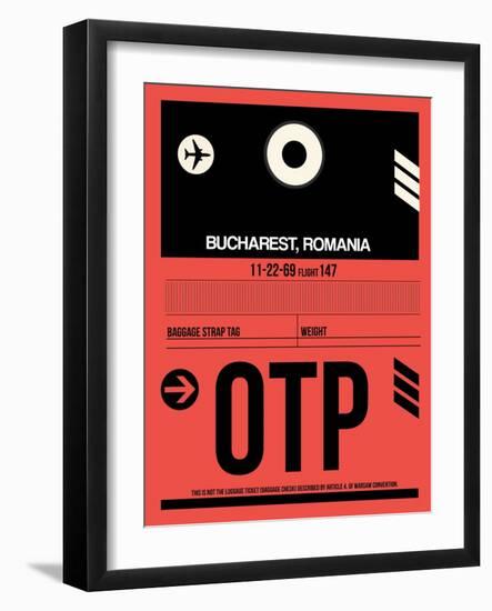 OTP Bucharest Luggage Tag I-NaxArt-Framed Art Print