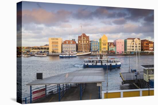 Otrobanda Ferry Terminal and Dutch Colonial Buildings on Handelskade Along Punda's Waterfront-Jane Sweeney-Stretched Canvas