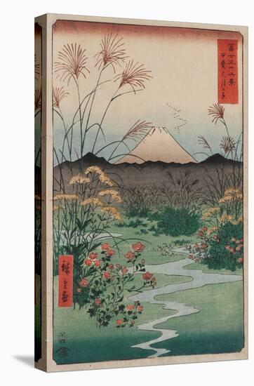 Otsuki Plain in Kai Province, from the series Thirty-six Views of Mount Fuji, 1858-Ando Hiroshige-Stretched Canvas