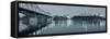 Ottawa at Night over River with Historical Architecture in Black and White.-Songquan Deng-Framed Stretched Canvas