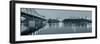 Ottawa at Night over River with Historical Architecture in Black and White.-Songquan Deng-Framed Photographic Print
