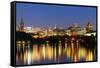 Ottawa at Night over River with Historical Architecture.-Songquan Deng-Framed Stretched Canvas
