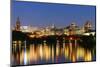 Ottawa at Night over River with Historical Architecture.-Songquan Deng-Mounted Photographic Print