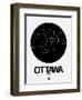 Ottawa Black Subway Map-NaxArt-Framed Art Print