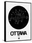 Ottawa Black Subway Map-NaxArt-Framed Stretched Canvas